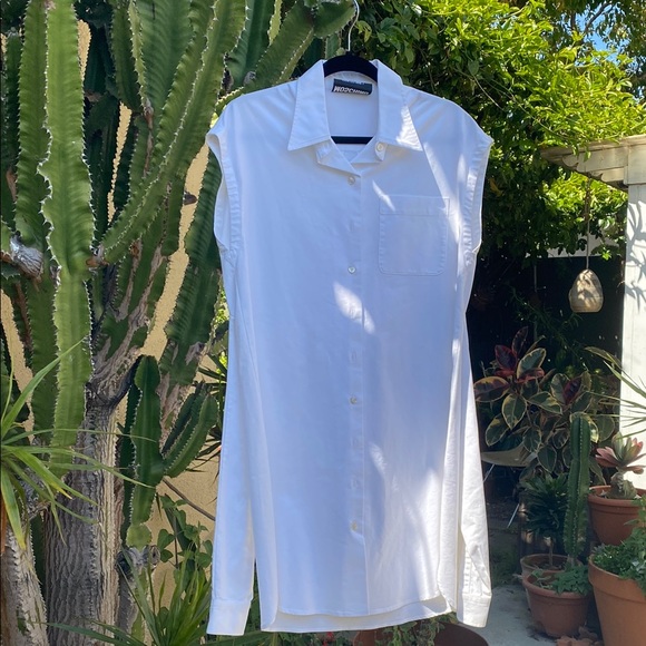 Moschino Couture! Milano White Women's avant- guarde take on the shirt Dress - Picture 5 of 16